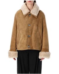 Ami Paris - Shearling Buttoned Jacket - Lyst