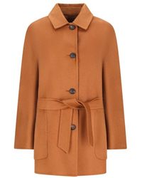 Max Mara - Jassen ,Bruin ,Lembi Single-Breasted Jas - Lyst