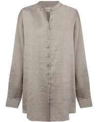 Cortana - Overhemden ,Grijs ,Wol Oversize Pinstripe Shirt - Lyst