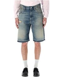 sunflower - Korte Broeken ,Blauw ,Leer Super Wide Shorts - Lyst