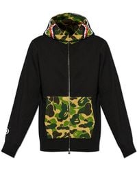A Bathing Ape - Hoodies & Sweatvesten ,Zwart ,Katoen Shark Full Zip Hoodie - Lyst