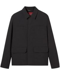 Gucci - Jassen ,Zwart ,Wol Wollen Jas Met Selvedge-Detail - Lyst