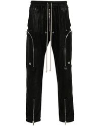 Rick Owens - Schwarze lammleder cargo hose elastischer bund - Lyst
