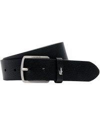 Lacoste - Accessoires ,Zwart ,Leer Kerncollectie Riem Zwart - Lyst