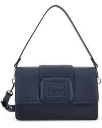 Hogan - Blaue umhängetasche mit geprägtem h - Lyst