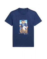 Ralph Lauren - Tops ,Blauw ,Katoen Klassiek Passende Polo Bear Jersey T-Shirt - Lyst