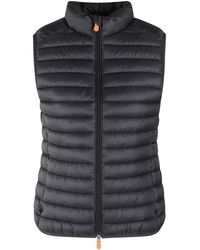 Save The Duck - Jassen ,Zwart ,Nylon Gewatteerd Mouwloos Gilet Met Rits - Lyst