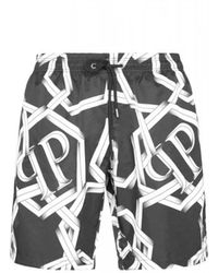 Philipp Plein - Badmode ,Zwart ,Polyester Jogging Shorts Pp Chains - Lyst