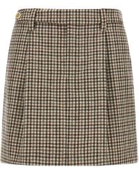 Brunello Cucinelli - Rokken ,Katoen Virgin Wool Checked Flannel Mini Rok - Lyst