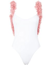 LaRevêche - Blanco rosa amira traje de baño - Lyst