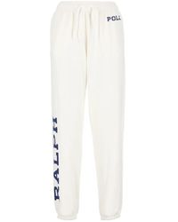 Ralph Lauren - Pantalones de algodón marfil con cordón - Lyst