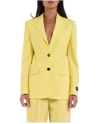 MSGM - Canvas Flamed Blazer Mit Klassischem Revers - Lyst