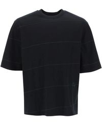 Burberry - T-shirt a righe con ricamo ekd - Lyst