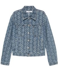 Lanvin - Jassen ,Blauw ,Denim Monogram-Jacquard Denim Jacket - Lyst