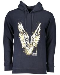Roberto Cavalli - Hoodies & Sweatvesten ,Blauw ,Katoen Elegant Capuchontrui - Lyst