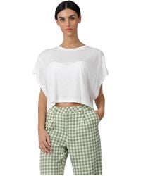 Dondup - Tops ,Wit ,Katoen Casual Katoenen T-Shirt Voor Mannen - Lyst
