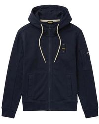 Blauer - Hoodies & Sweatvesten ,Blauw ,Katoen Zip-Throughs - Lyst