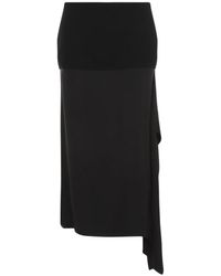 Jil Sander - Rokken ,Zwart ,Wol Asymmetrische Rok - Lyst
