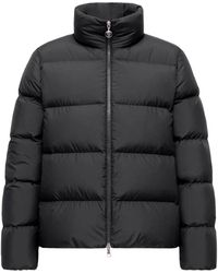 Moncler - Jassen ,Zwart ,Polyester Korte Donsjas Met Losse Pasvorm - Lyst