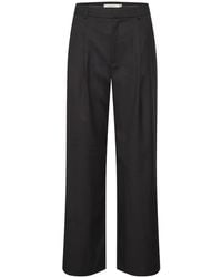 Gestuz - Broeken ,Zwart ,Polyester Wijde Broek - Lyst