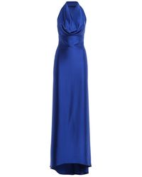 Paolo Fiorillo Capri Cowl Neck Satin Dress - Blauw