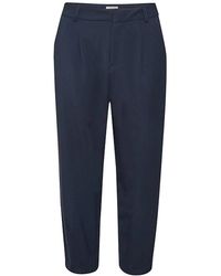 Kaffe - Broeken ,Blauw ,Midnight Marine Cropped Broek Suiting - Lyst