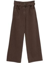 Brunello Cucinelli - Broeken ,Bruin ,Katoen Wijde Broek - Lyst