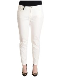 Dolce & Gabbana - White Cotton Skinny Denim Women Pretty Jeans - Lyst