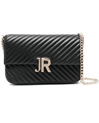 John Richmond - Schwarze Schultertasche Mit Goldlogo - Lyst