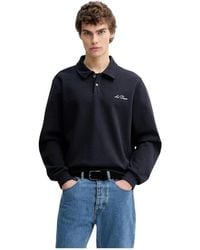 Les Deux - Hoodies & Sweatvesten ,Blauw ,Katoen Ben Sweatshirt - Lyst