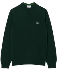 Lacoste - Monochrome Ronde Hals Katoenen Trui - Lyst