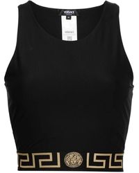 Versace - Tank Top Cropped Greca Border - Lyst