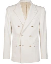 Eleventy - Jassen ,Wol Stretch Wol Double-Breasted Jas - Lyst