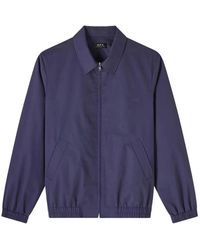 A.P.C. - Jassen ,Blauw ,Stijlvolle Gilbert Blouson Jas - Lyst