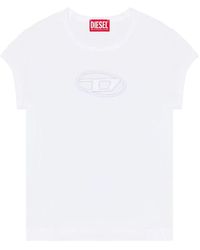 DIESEL - Camiseta blanca con recortes - Lyst