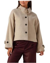 RUBY TUESDAY - Taupe Wollen Jas Voor Vrouwen - Lyst