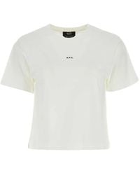 A.P.C. - Tops ,Wit ,Katoen Klassiek Wit Katoenen T-Shirt - Lyst