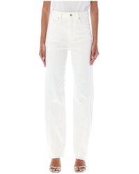 Lanvin - Jeans de mezclilla blanco twisted - moda para mujer - Lyst