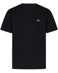 C.P. Company - Schwarze t-shirts und polos mit goggle hood grafikdruck - Lyst