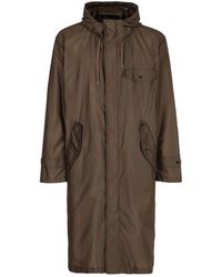 Herno - Jassen ,Groen ,Polyester Verstelbare Regenjas Met Capuchon En Zakken - Lyst