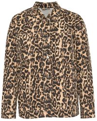 Kaffe - Jassen ,Bruin ,Denim Spijkerjasje Met Luipaardprint - Lyst