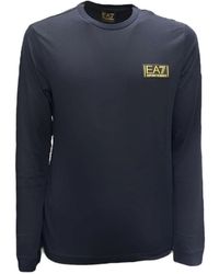 EA7 - Tops ,Blauw ,Blauw Kortemouw T-Shirt 6Rpt 20Pjm 9Z1554 - Lyst