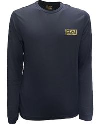 EA7 - Tops ,Blauw ,Blauw Kortemouw T-Shirt 6Rpt 20Pjm 9Z1554 - Lyst