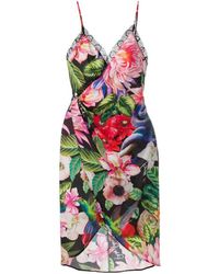 Philipp Plein - Zwarte Bloemen Mini Jurk - Lyst
