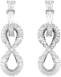 Swarovski - Ohrringe Hyperbola Infinity Weiß Rhodium‑Plattiert 5679793 - Lyst