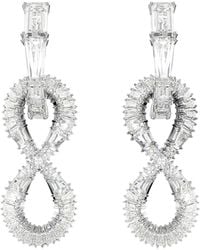 Swarovski - Oorbellen Hyperbola Infinity Wit Rhodium-Geplateerd 5679793 - Lyst