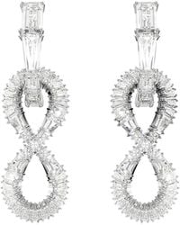 Swarovski - Ohrringe Hyperbola Infinity Weiß Rhodium‑Plattiert 5679793 - Lyst