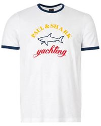 Paul & Shark - T-shirt in cotone organico con logo stampato - Lyst