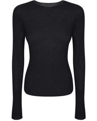 Issey Miyake - Ronde Hals Top Met Lange Mouwen - Lyst