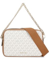 Michael Kors - Ivory Schultertasche Aus Genarbtem Leder - Lyst